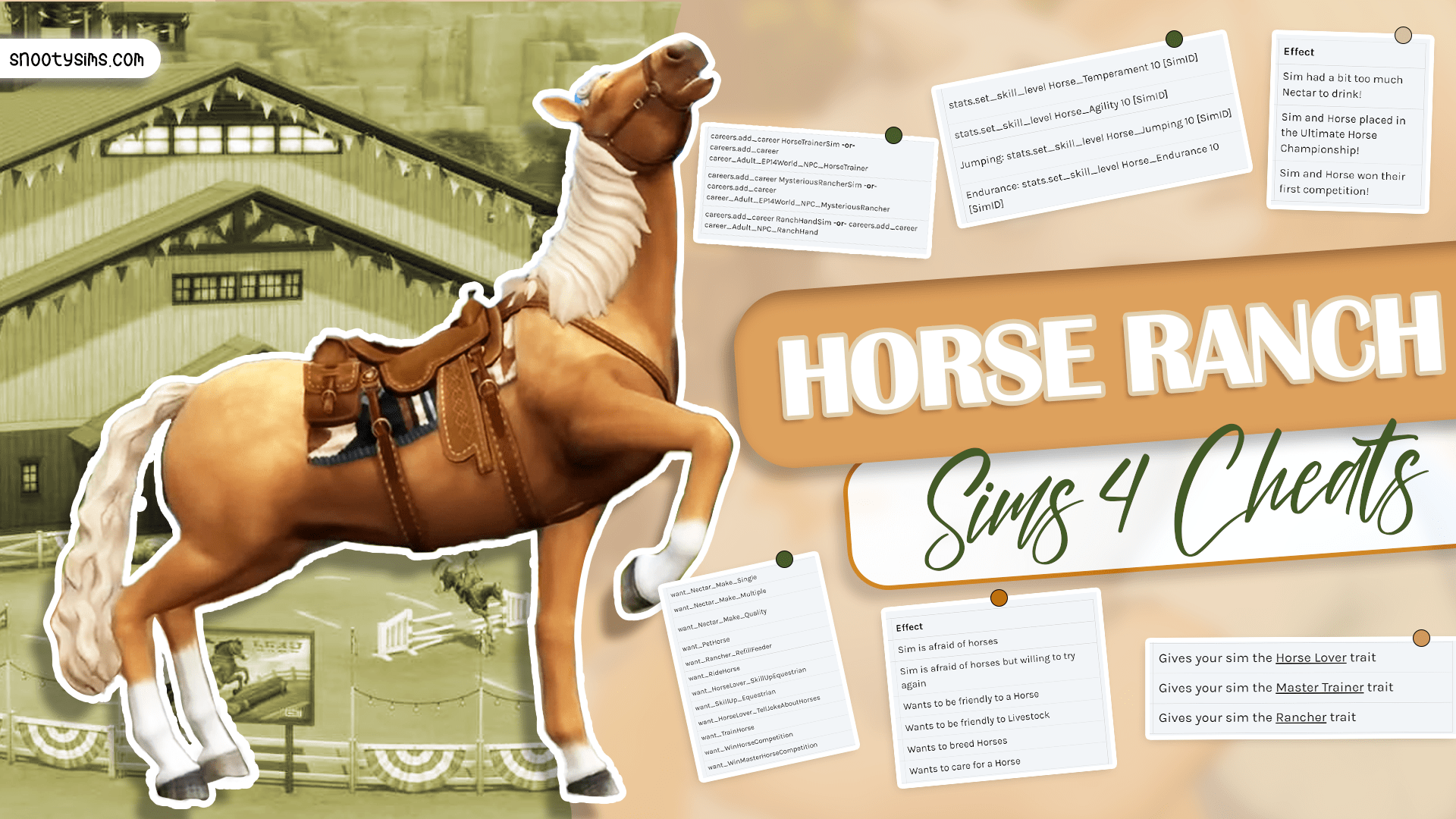 All Sims 4 Horse Ranch cheats listed - Dot Esports