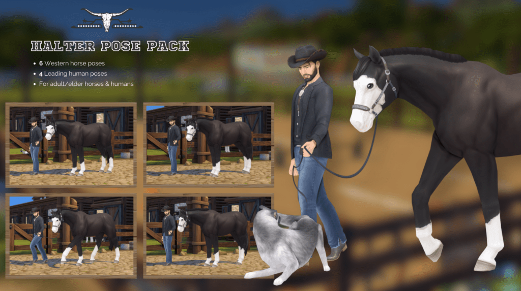 Halter Pose Pack for Horses and Sims