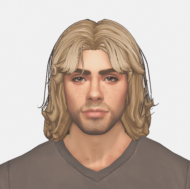 Alexei Layered Hair with Curtain Bangs for Male