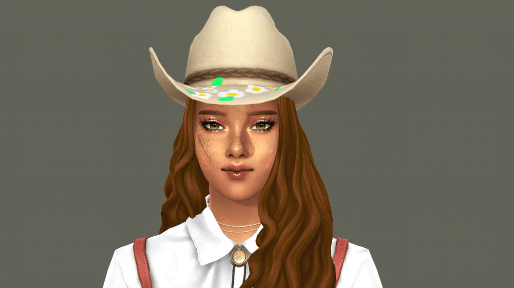 Daisy-Themed Expanded Cowboy Hat for Female [MM]