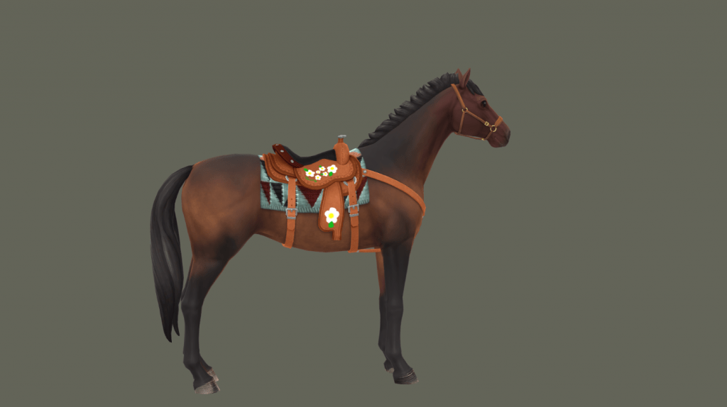 Daisy-Themed Expanded Saddle for Horses [MM]