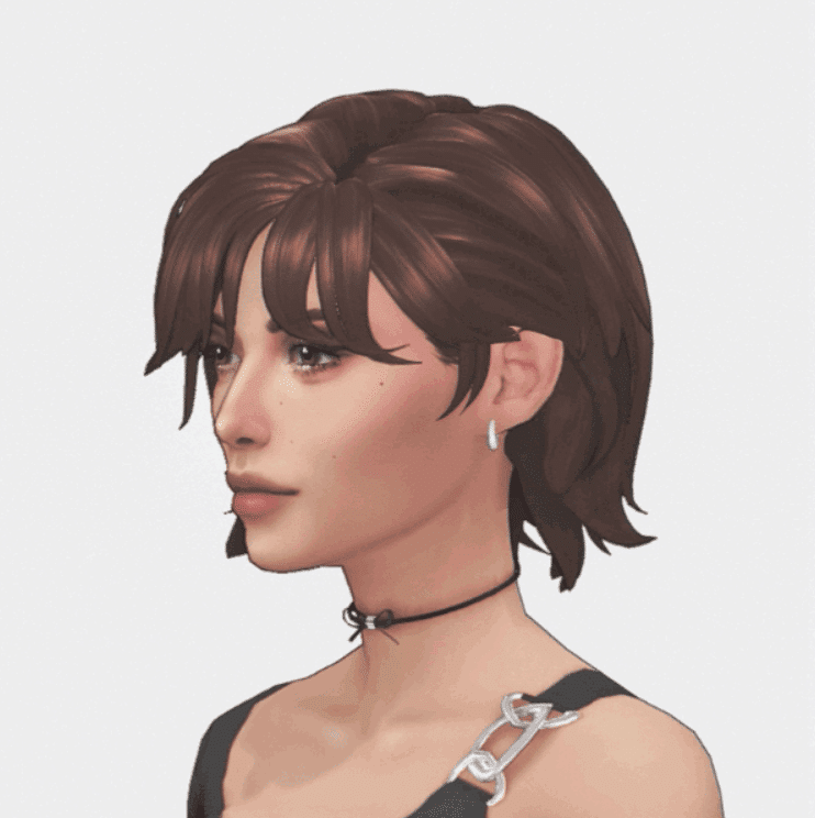 Nerisa Short Layered Hair with Curtain Bangs for Female [MM]