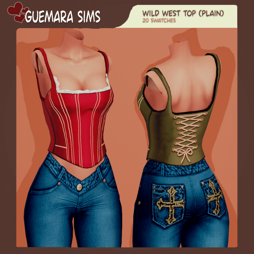 Plain Wild West Corset for Female [MM]