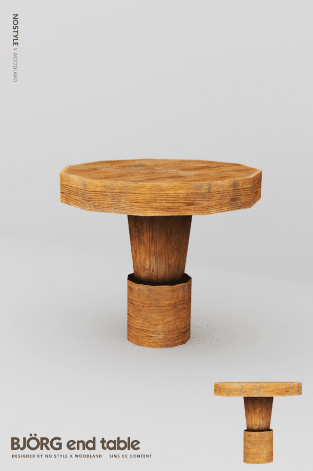 Björg Simple Wooden End Table [ALPHA]