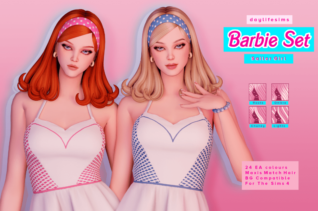 Long Barbie Hairstyle with Headband [MM]