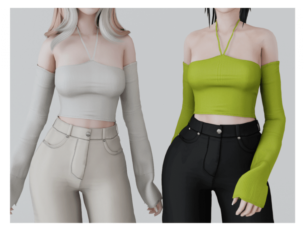 Knitted Halter Off Shoulder for Female [ALPHA]