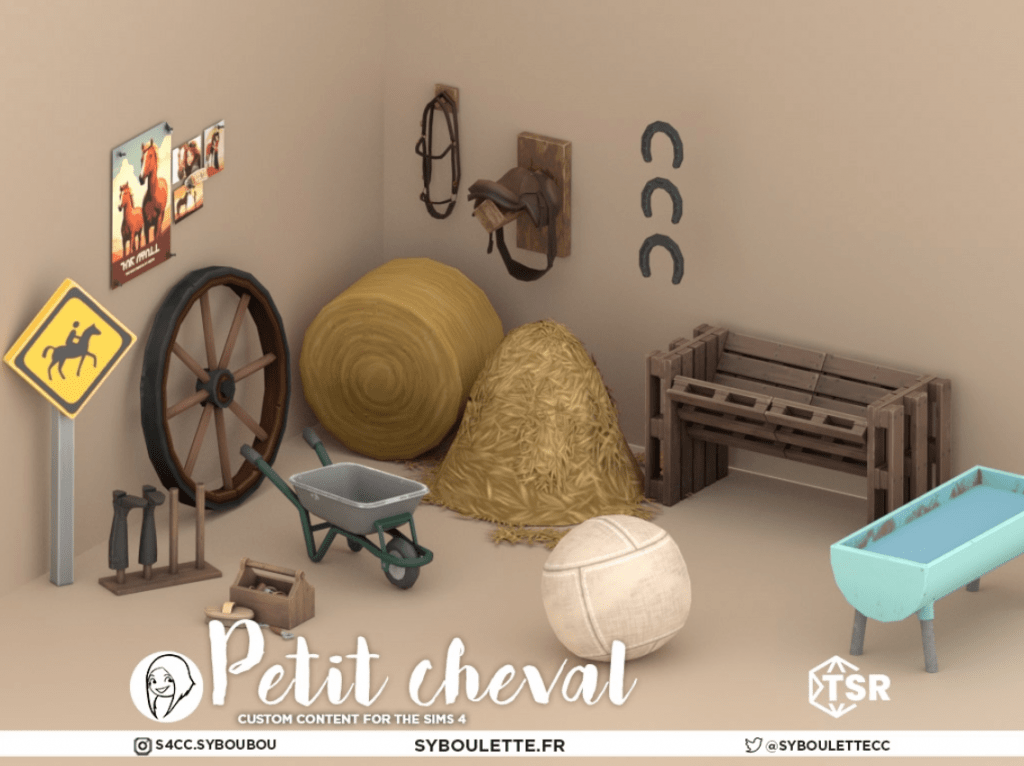 Petit Cheval Set (Ranch Decors/ Water Trough/ Hay Animal Feeder) [MM]