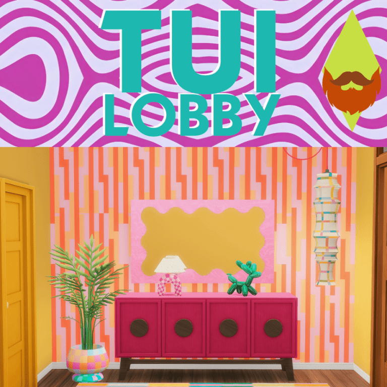 TUI Lobby Set (Table/ Lamp/ Decor/ Wallpaper/ Mirror)
