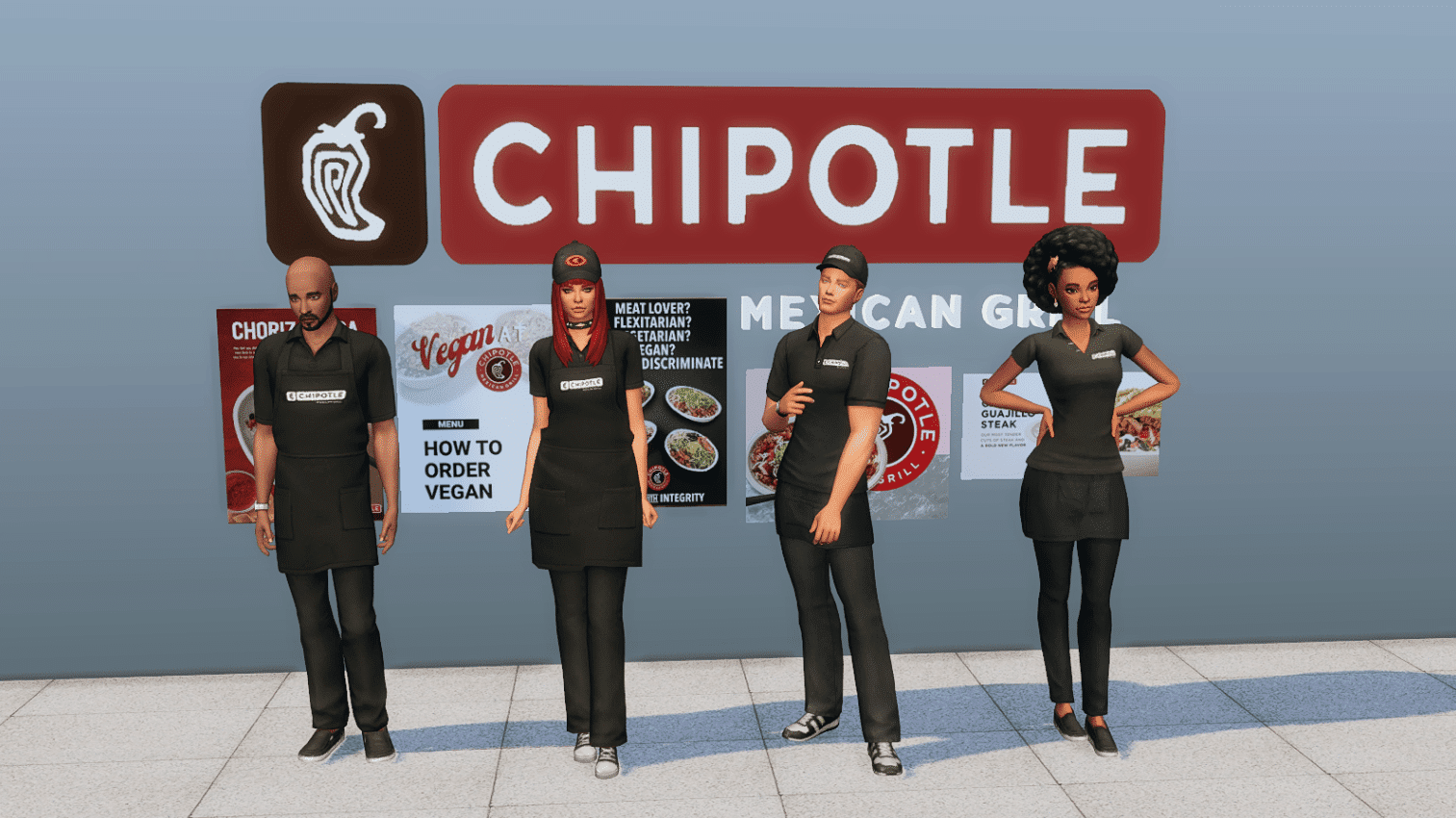 Chipotle Uniform & Hat for Male and Female [MM]