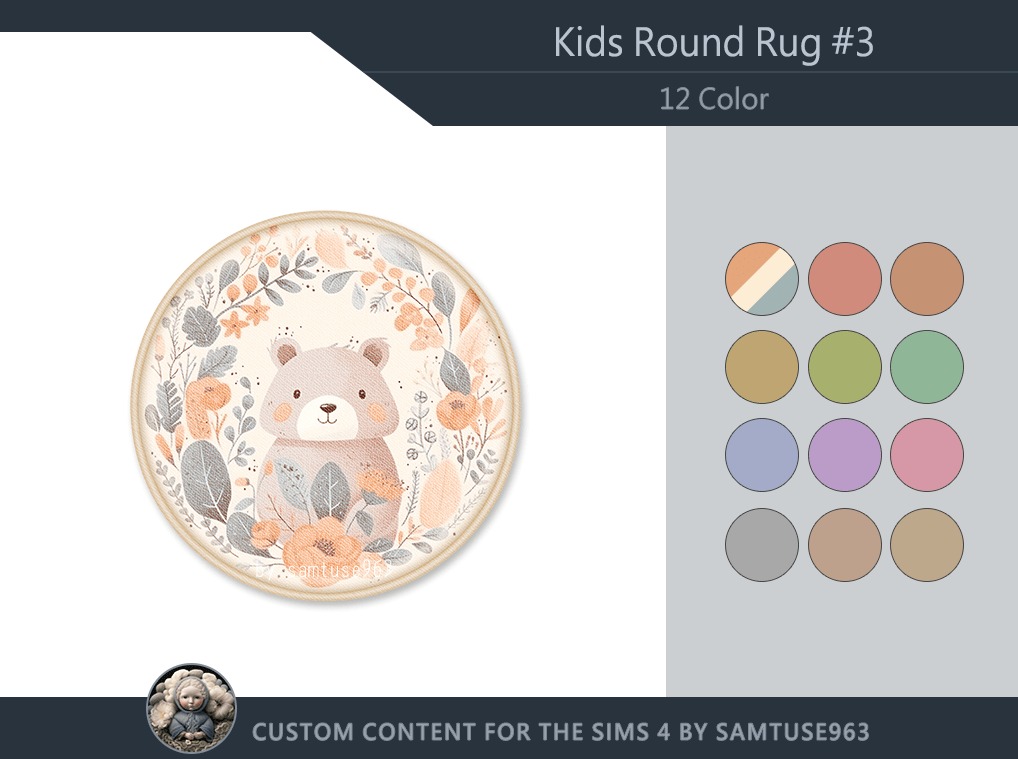 Floral and Bear Design Rug [ALPHA]