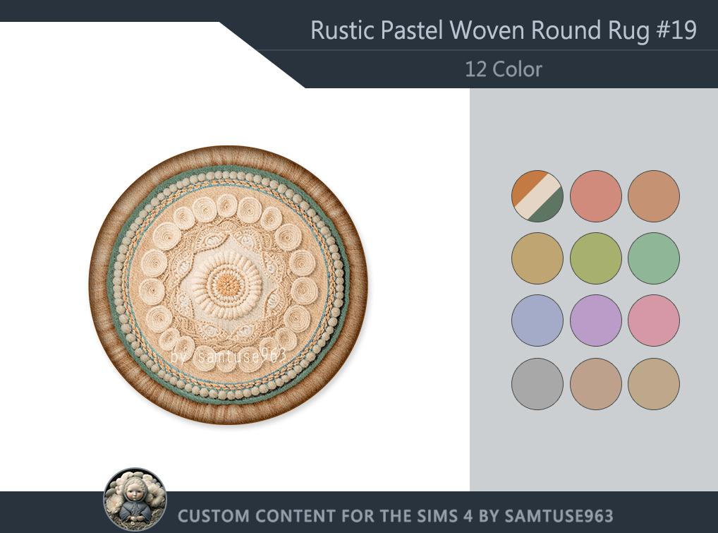 Rustic Pastel Woven Round Rug [ALPHA]