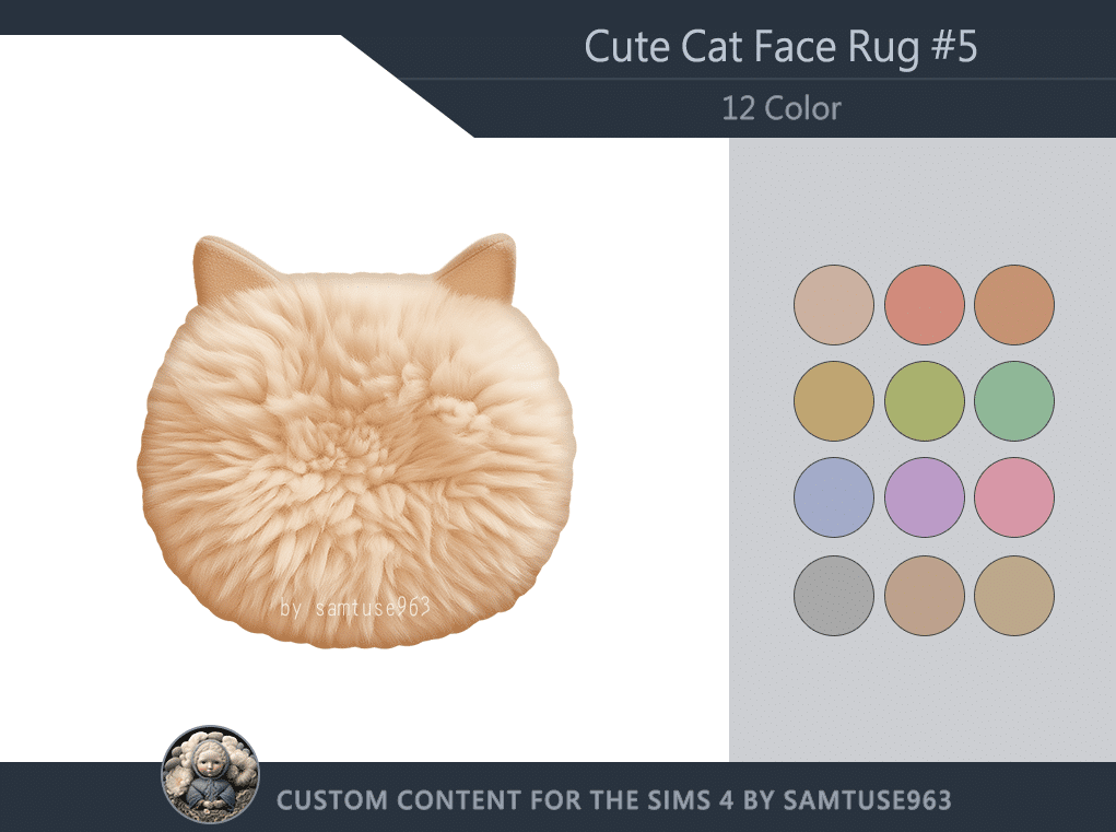 Cute Fluffy Cat Face Rug [ALPHA]