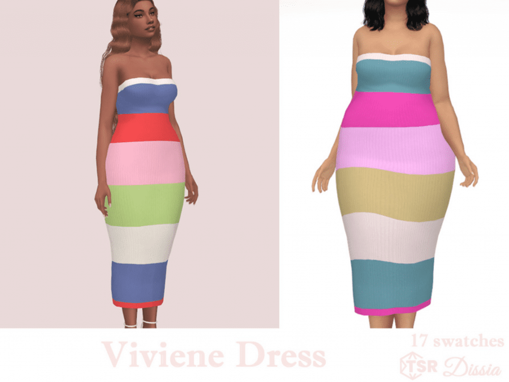 Ribbed Color Blocks Long Tube Sleeveless Dress [MM]