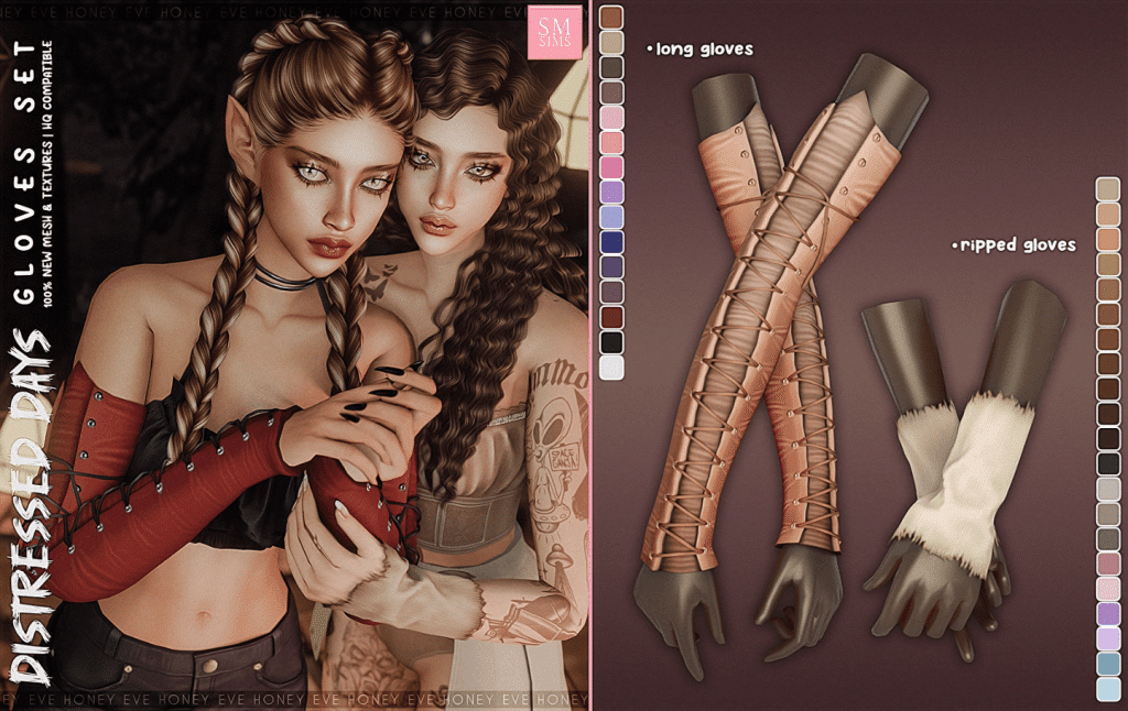 Long Laced and Short Ripped Gloves for Female [ALPHA]