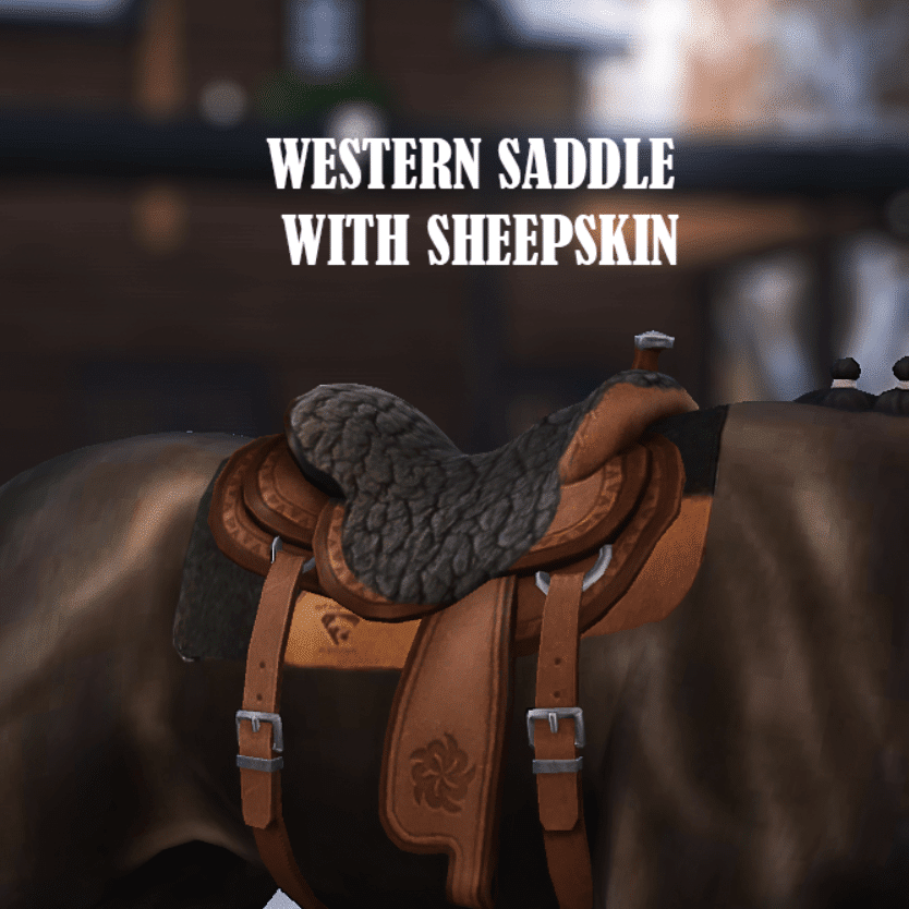 Western Saddle with Sheepskin and Pad for Horses [ALPHA]