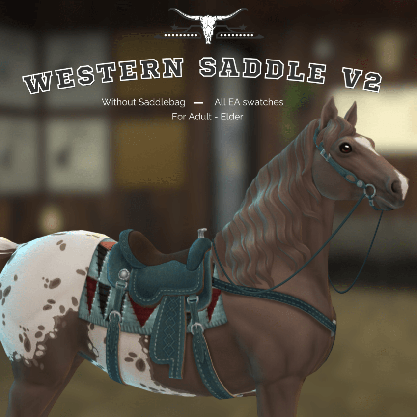 Western Saddle without Saddle Bag for Horses [ALPHA]