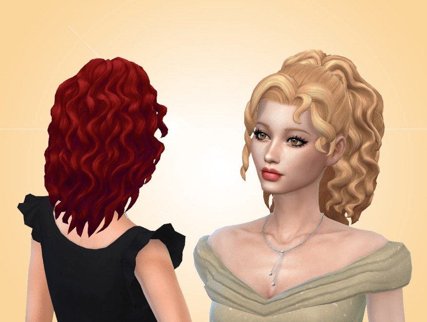 Mel Curly Ponytail Hairstyle with Curly Bangs for Female [MM]