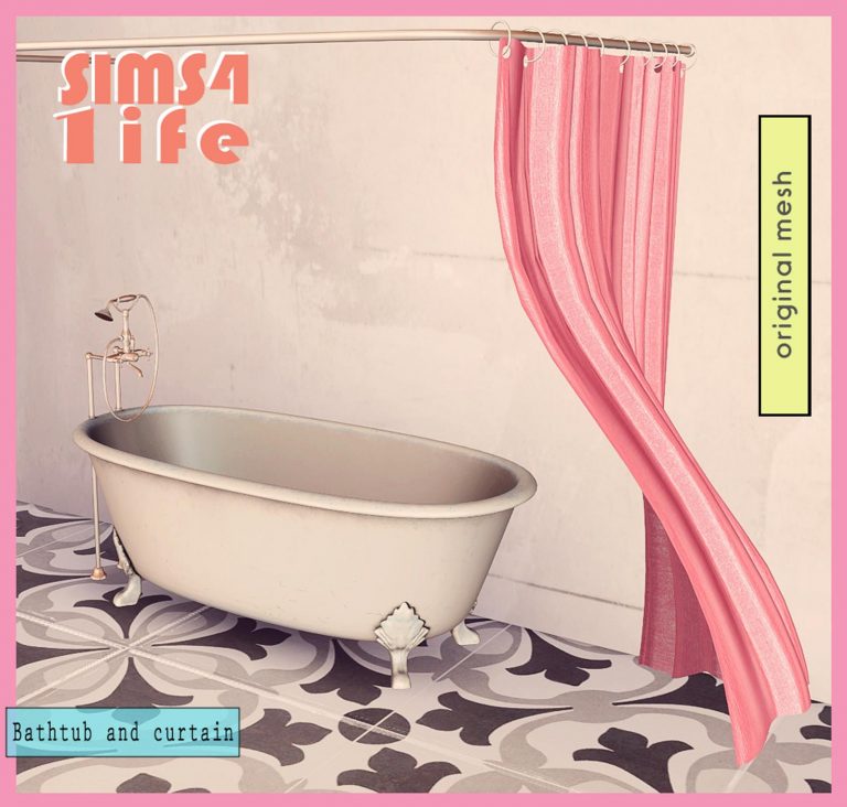 bathtub and curtain sims41ife