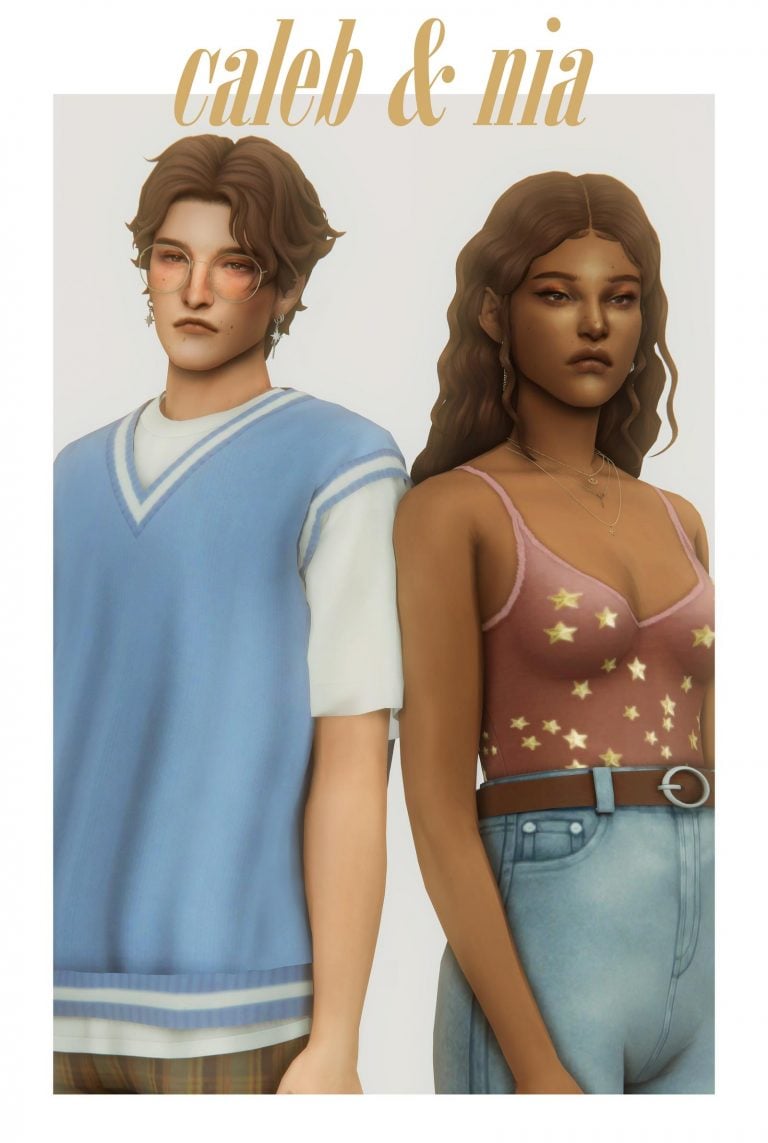 Caleb & NIa ( Hairs / Shirt / Top / Jeans / Eyeglass ) [MM]