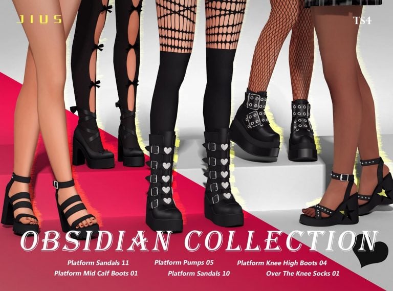 Obsidian Collection – Female( Sandals / Mid Calf Boots / Pumps / Knee HIgh Boots / Socks / Stockings ) [MM]