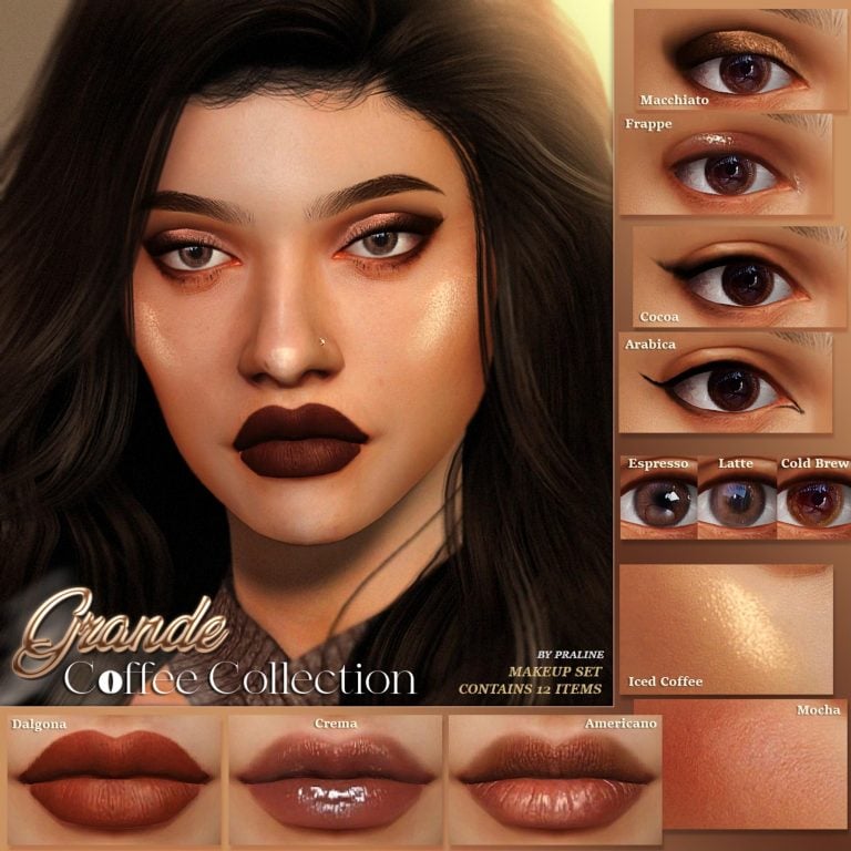 Coffee Color Skin & Face Collection For Female & Infants ( Eyes / Lips / Blushes / Eyeliners ) [MM]