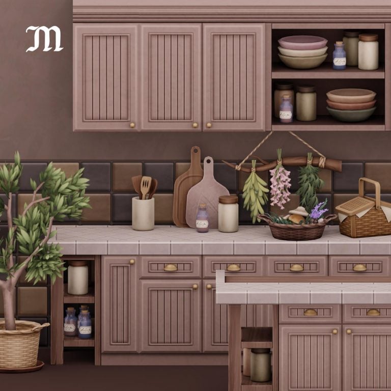 Herbalist Kitchen Pack ( Counters / Cabinets / Bar / Plant / Clutter / Decor ) [MM]