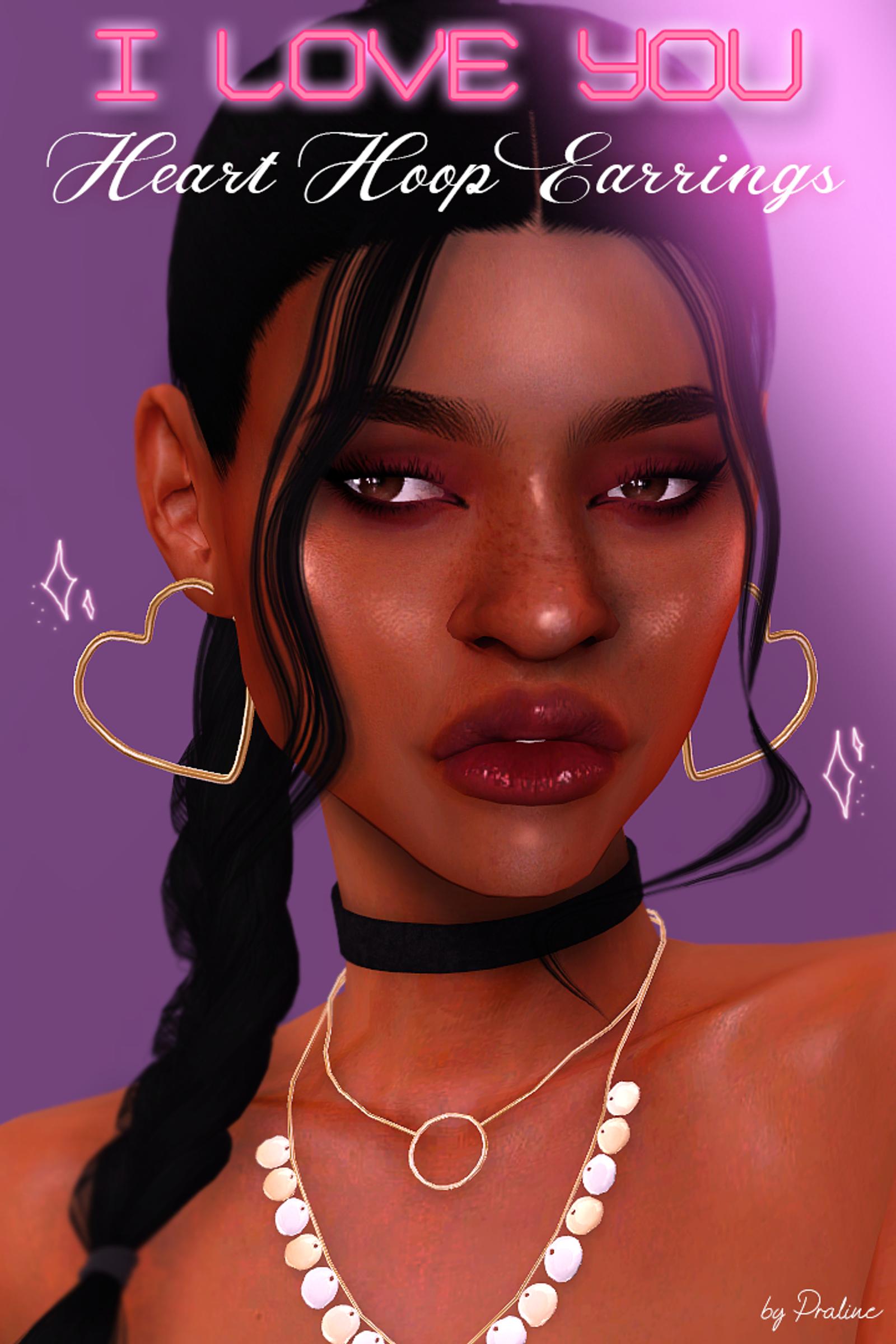 i love you heart hoop earrings pralinesims