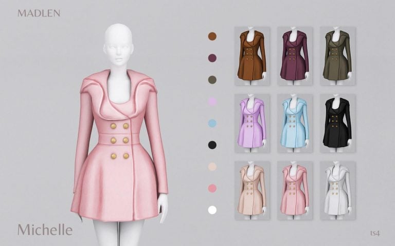 Overlapping Front Flaps with Symmetrical Columns of Buttons Coat for Female [MM]