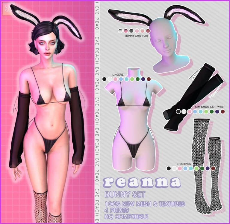 Sultry Bunny Collection ( Lingerie / Bunny Ears / Arm Bands / Stockings) [Alpha]