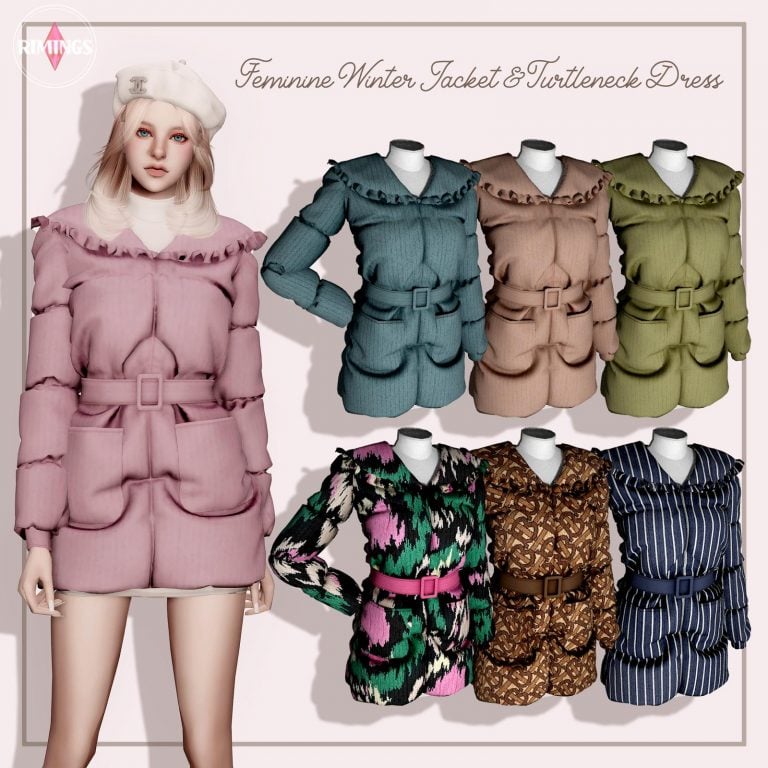 Feminine Winter Jacket & Turtleneck Dress [MM]
