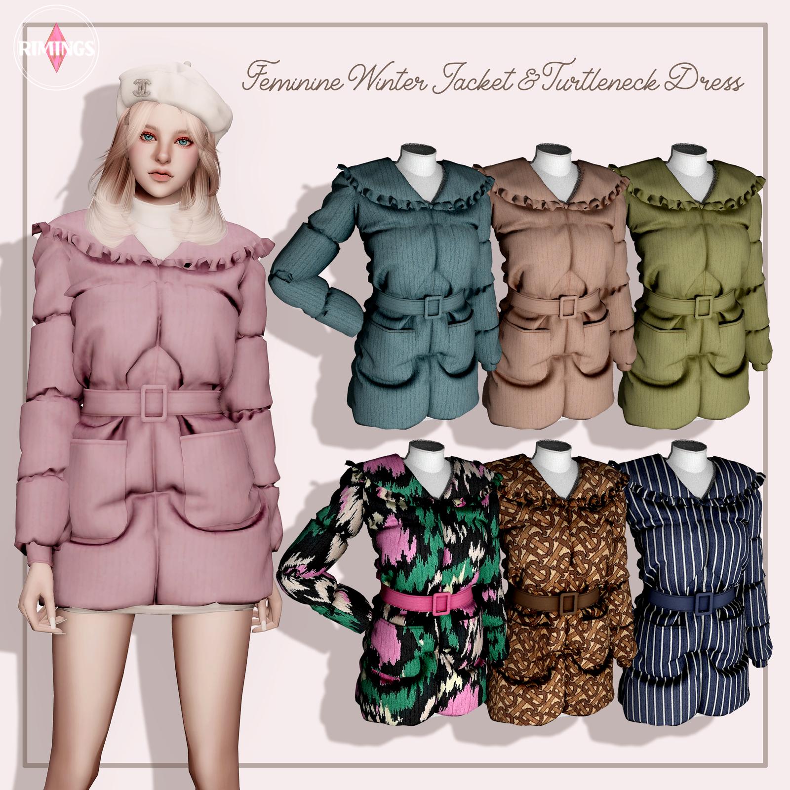rimings feminine winter jacket turtleneck dress rimings