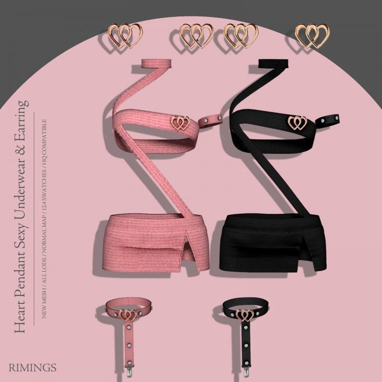 Earring and Underwear Outfit with Heart Pendant for Female [Alpha]