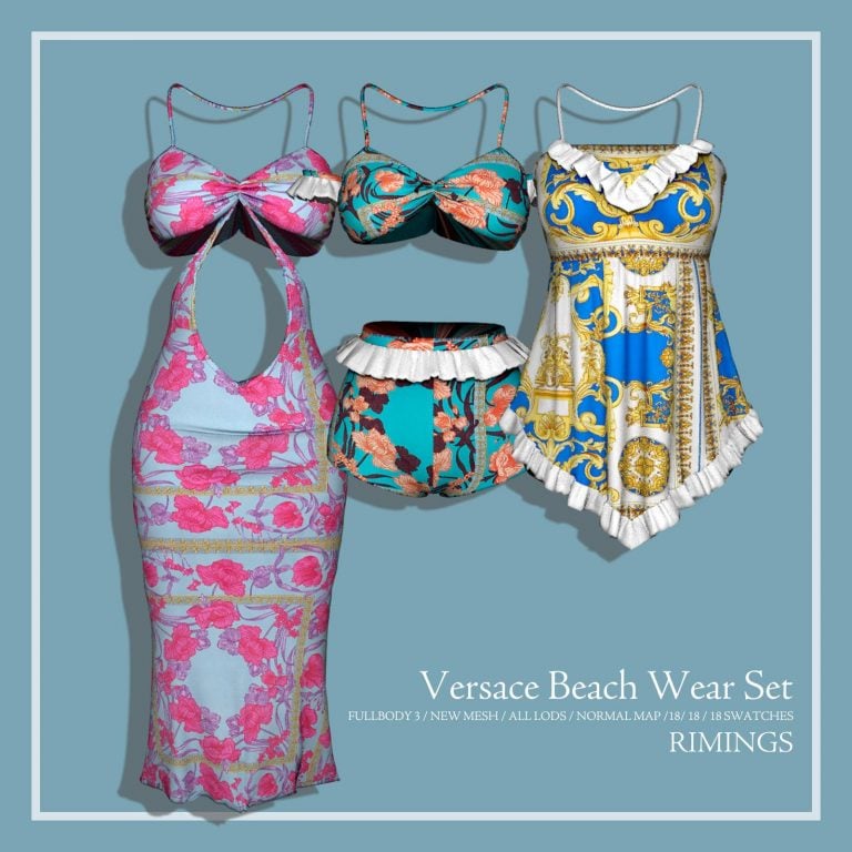 Versace Beach Wear Set ( Scarf Top / Short Pants / Two Piece Swimsuit / Sleeveless Dress ) [MM]