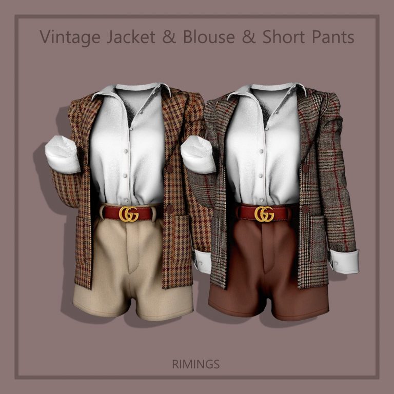 rimings vintage jacket blouse short pants rimings
