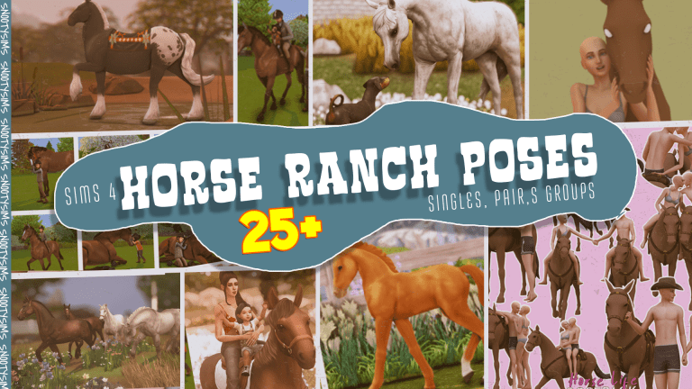 sims 4 horse ranch cc poses