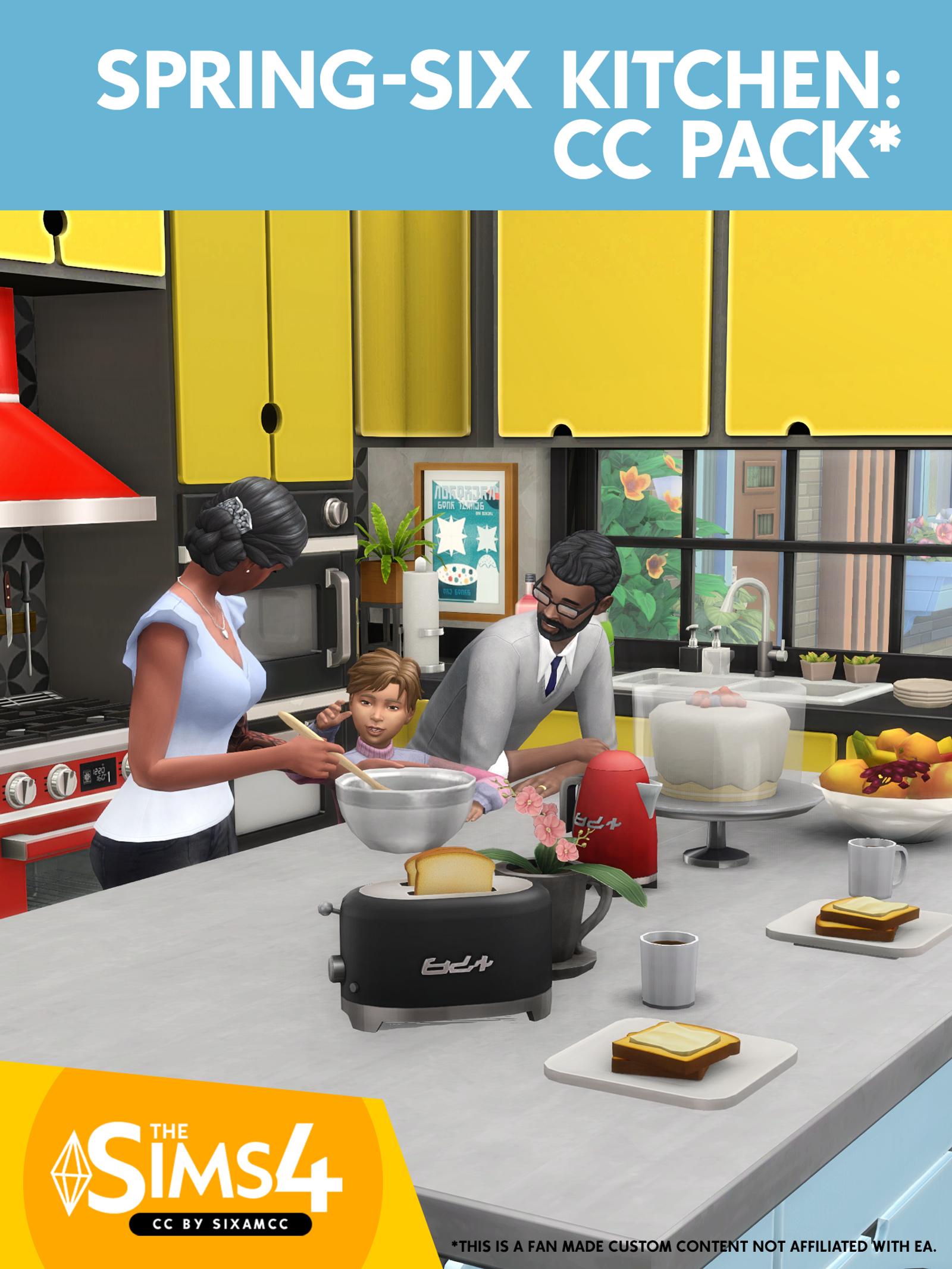 spring six kitchen cc pack overview sixam cc