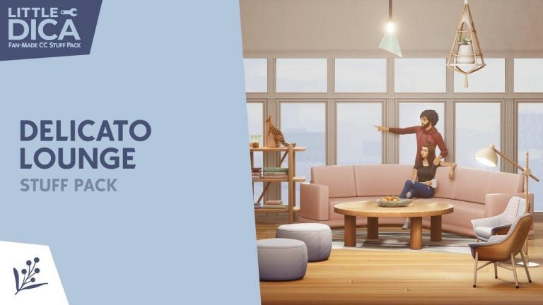 Delicato Lounge CC Pack ( Windows / Wall / Rooms / Furnitures / Sofa ) [MM]