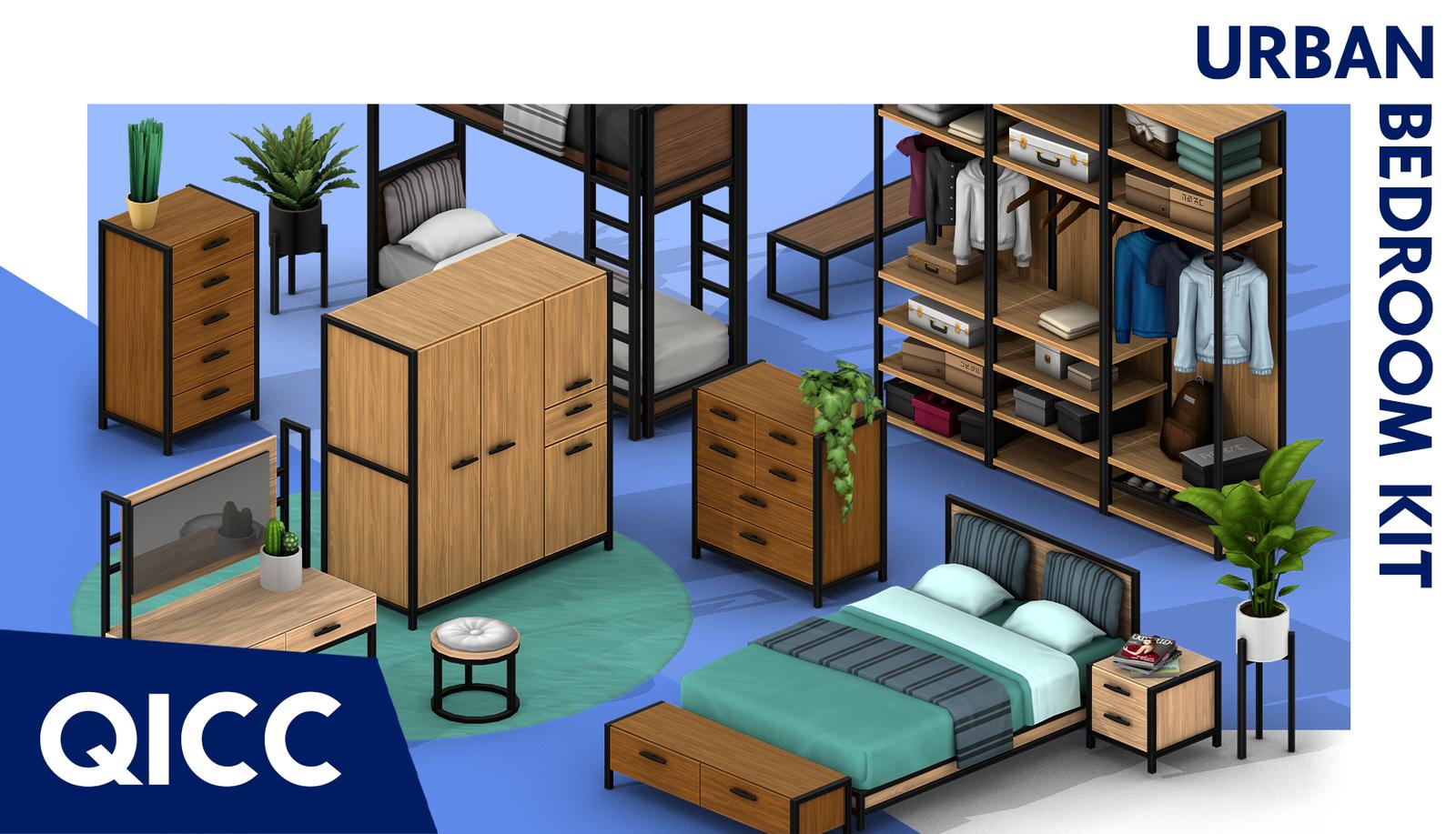 urban bedroom kit quirky introvert cc