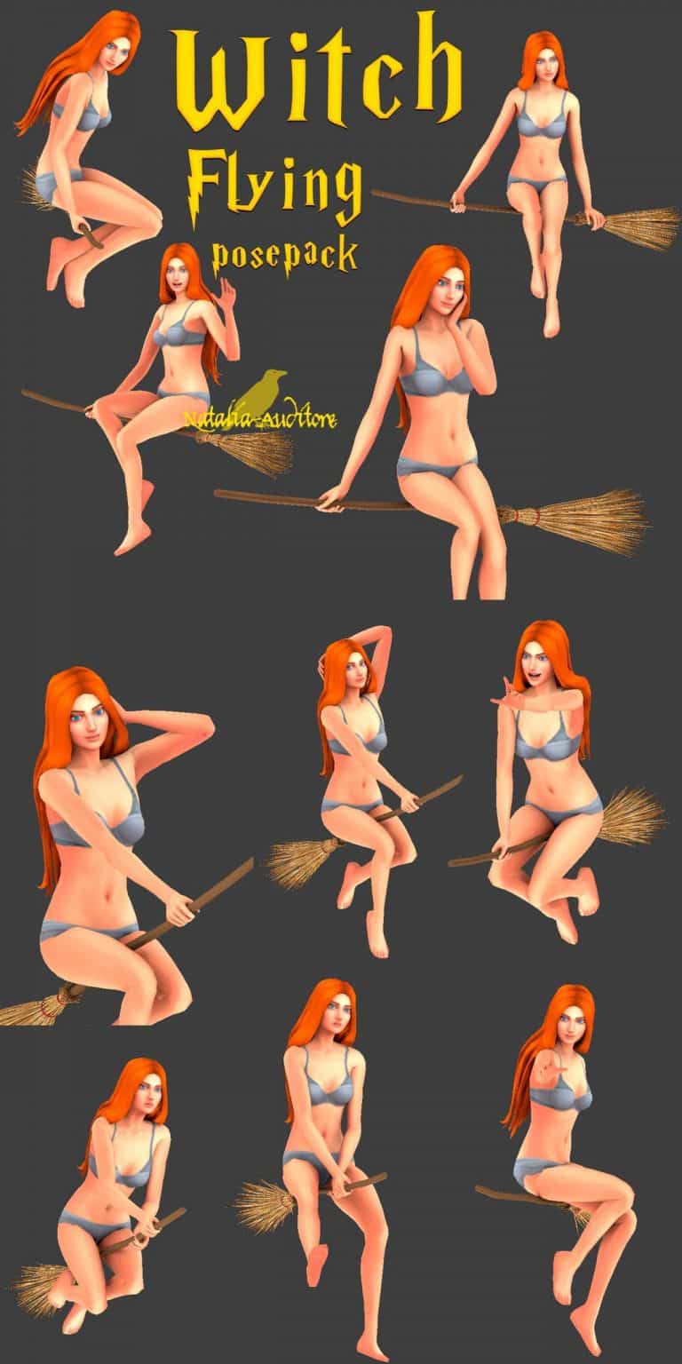 Search Results 35 Witch Flying Posepack + 3 Broom Accessories