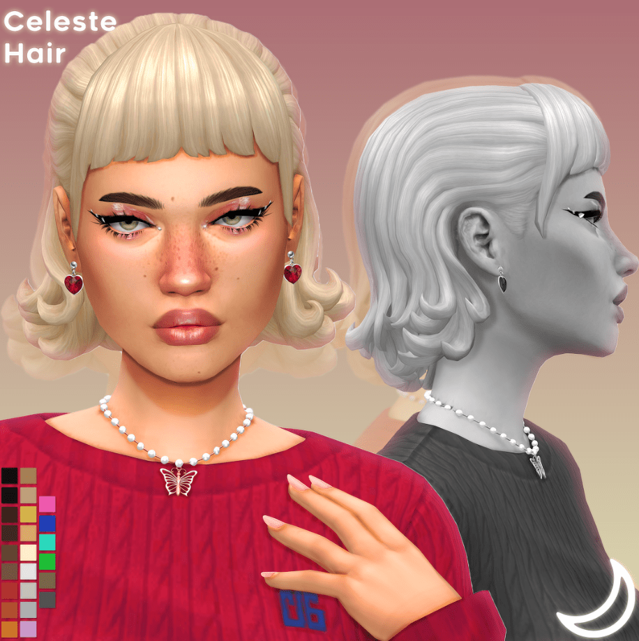 Celeste Slicked Back Hairstyle with Full Bangs for Female [MM]