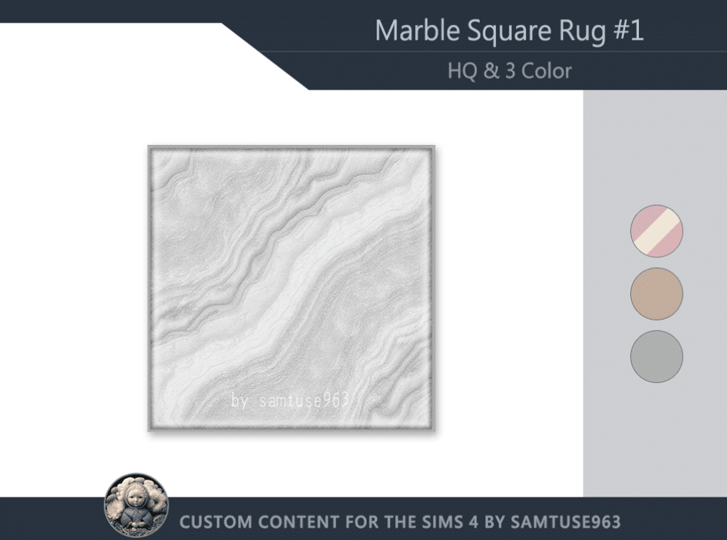 Marble Finish Square Rug [ALPHA]