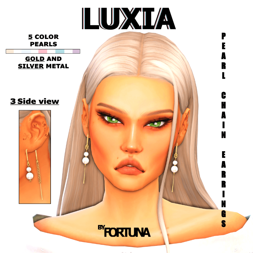 Luxia Pearl Chain Duo Earrings [ALPHA]