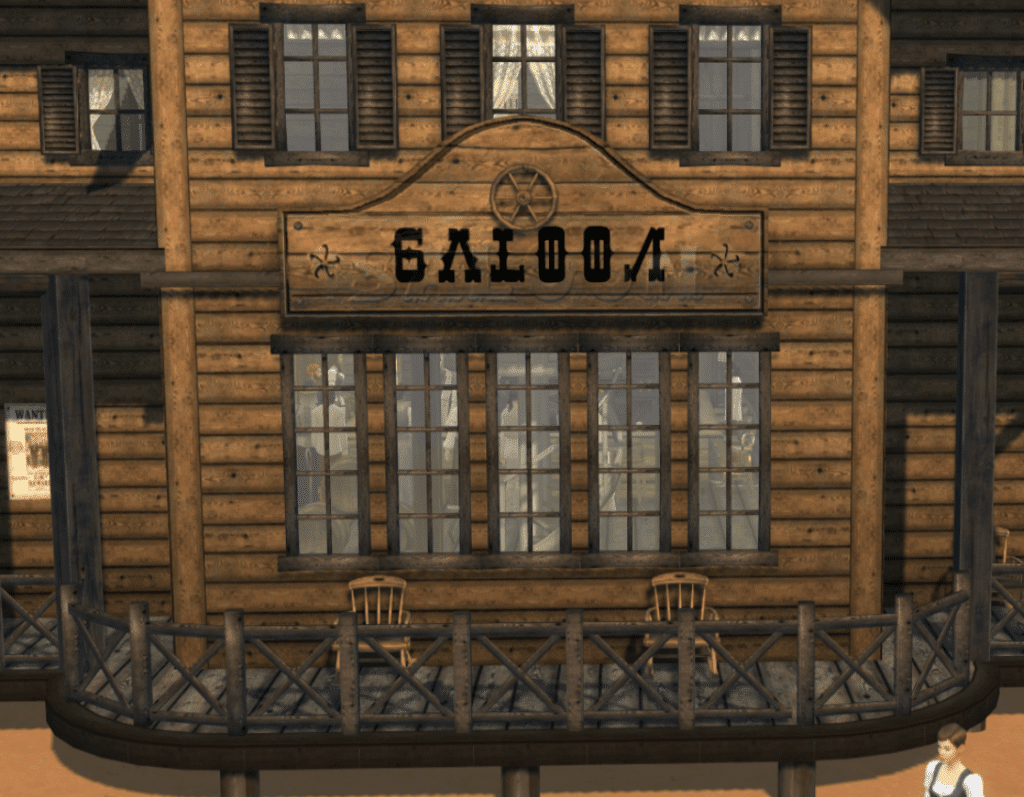 Old West Saloon Outside Decor (Foot Bridge/ Plants/ Bones/ Skull/ Wagon/ Wooden Foundation) [MM]