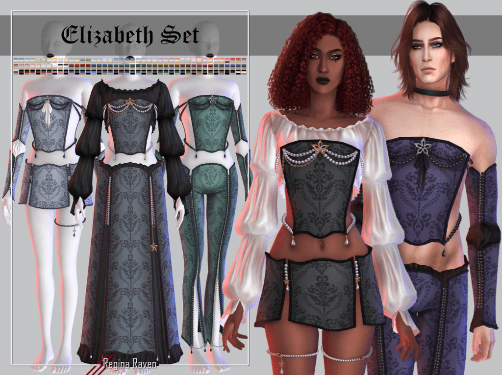 Unisex Elizabeth Set (Corset/ Sleeves/ Skirt/ Pants/ Leg Garters) [ALPHA]