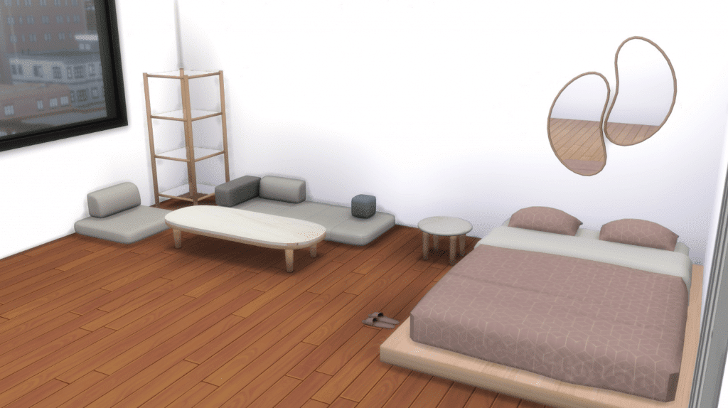 Contemporary Bedroom Set (Bed/ Floor/ Slippers/ Mirror/ Shelves/ Sofa/ Table) [MM]