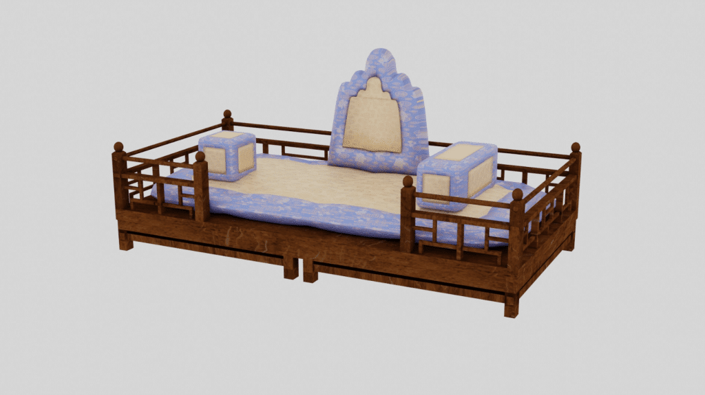 Wooden Bed Frame with Korean Boryo [ALPHA]