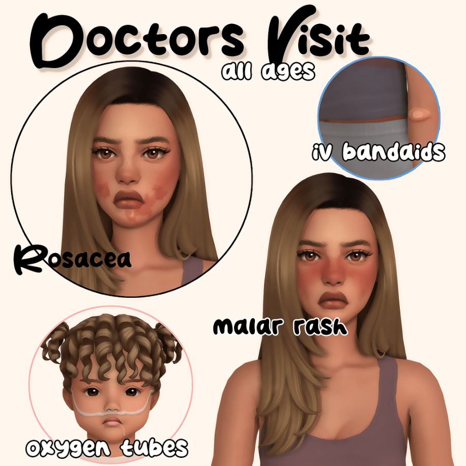 Doctors Visit Set (Band Aid/ Rash/ Oxygen Nose Tubes/ Rosacea) [MM]