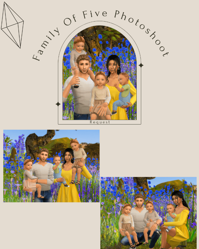 Family of Five Photoshoot Pose Pack
