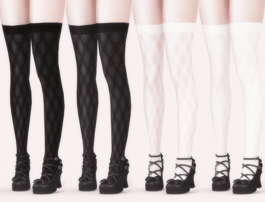 Cross Patterned Stockings for Female [ALPHA]