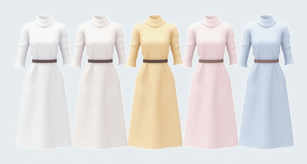 Simple Long Dress with Belt for Female [ALPHA]